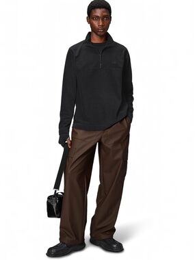 RAINS Addis Unisex Microfleece Half-Zip Pullover Black Size L